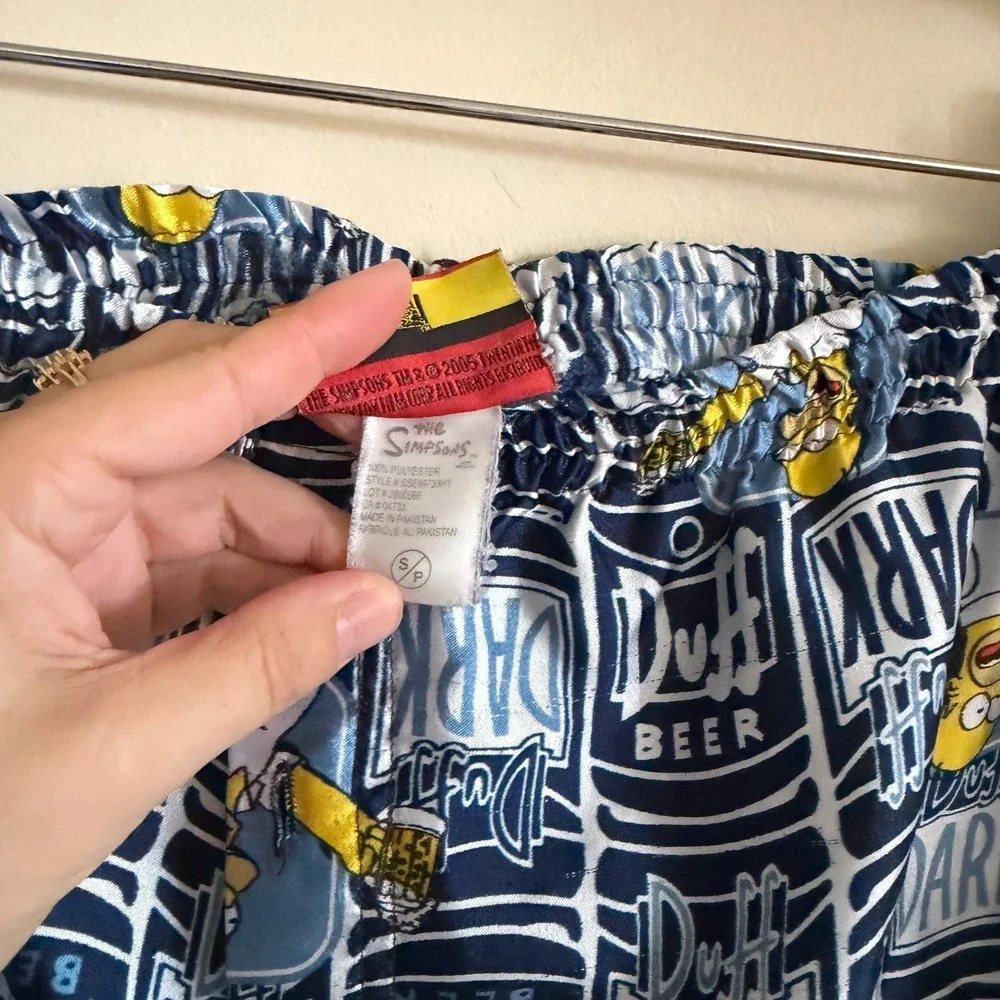 Vintage The Simpsons Bart Mens Boxer Shorts  Dark Beer Satin Size Small Sleep